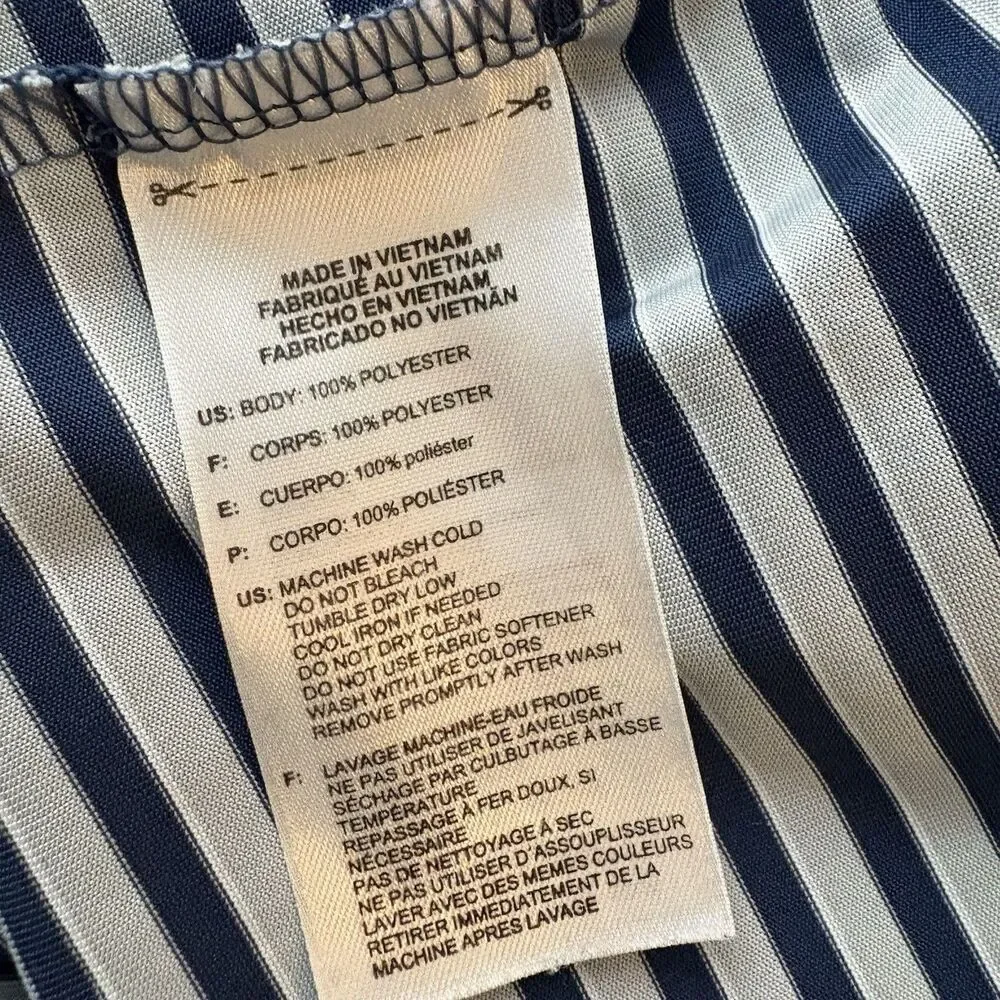 Adidas Polo Shirt Blue White Striped Golf Men’s ClimaLite Athletic Fit Size XL